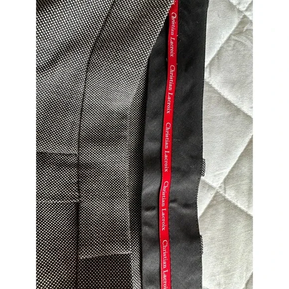 CHRISTIAN LACROIX Gray Wool Blend Wide Leg Trousers SZ FR 42 NWOT